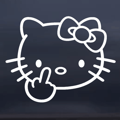 Hello Kitty middle Finger Vinyl Decal