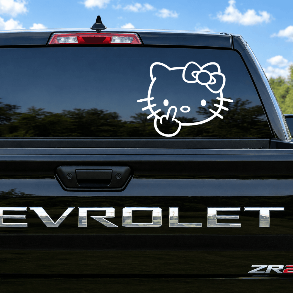 Hello Kitty Middle Finger Decal