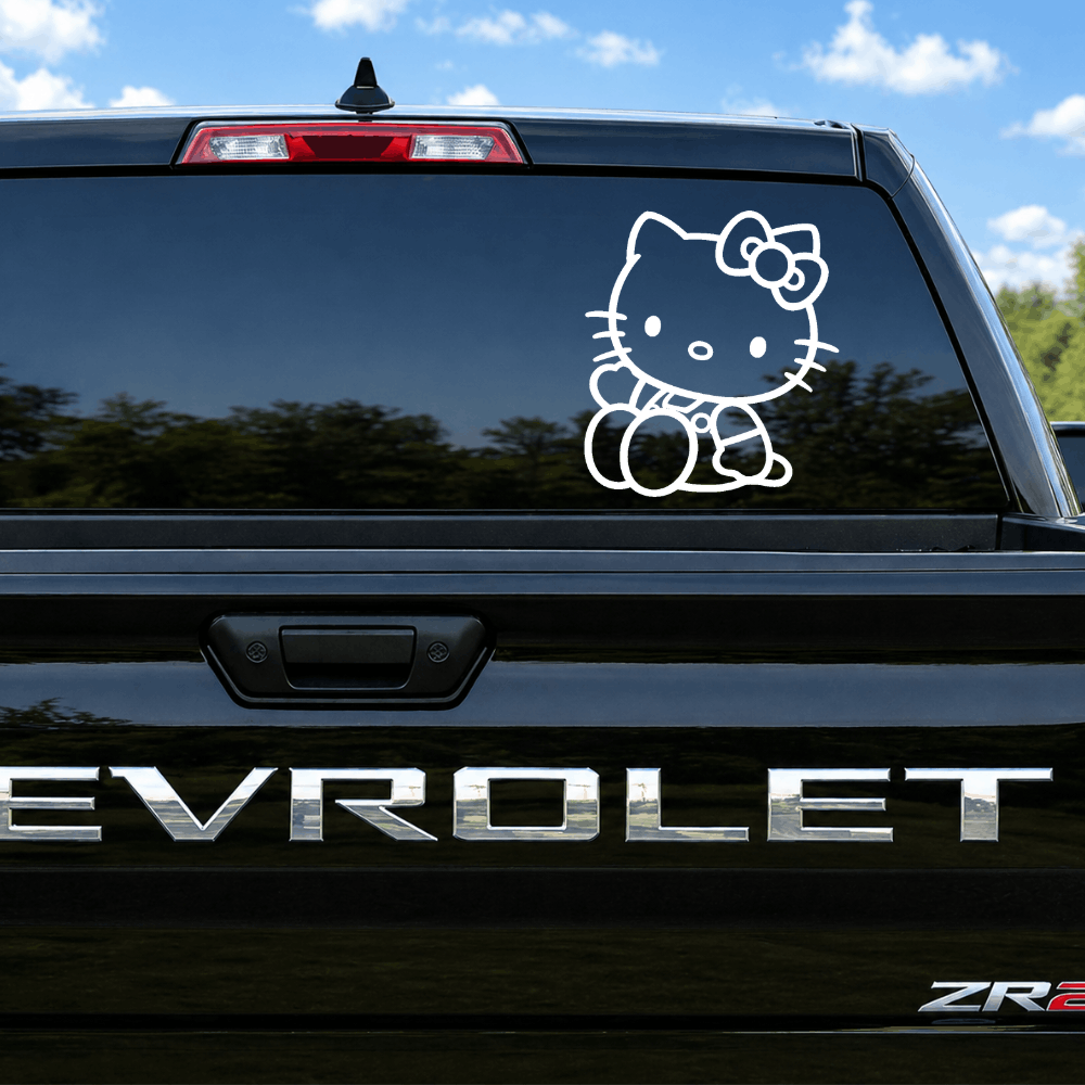Hello Kitty Waving Car Decal