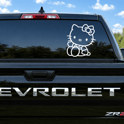 Hello Kitty Waving Car Decal
