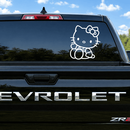 Hello Kitty Waving Car Decal