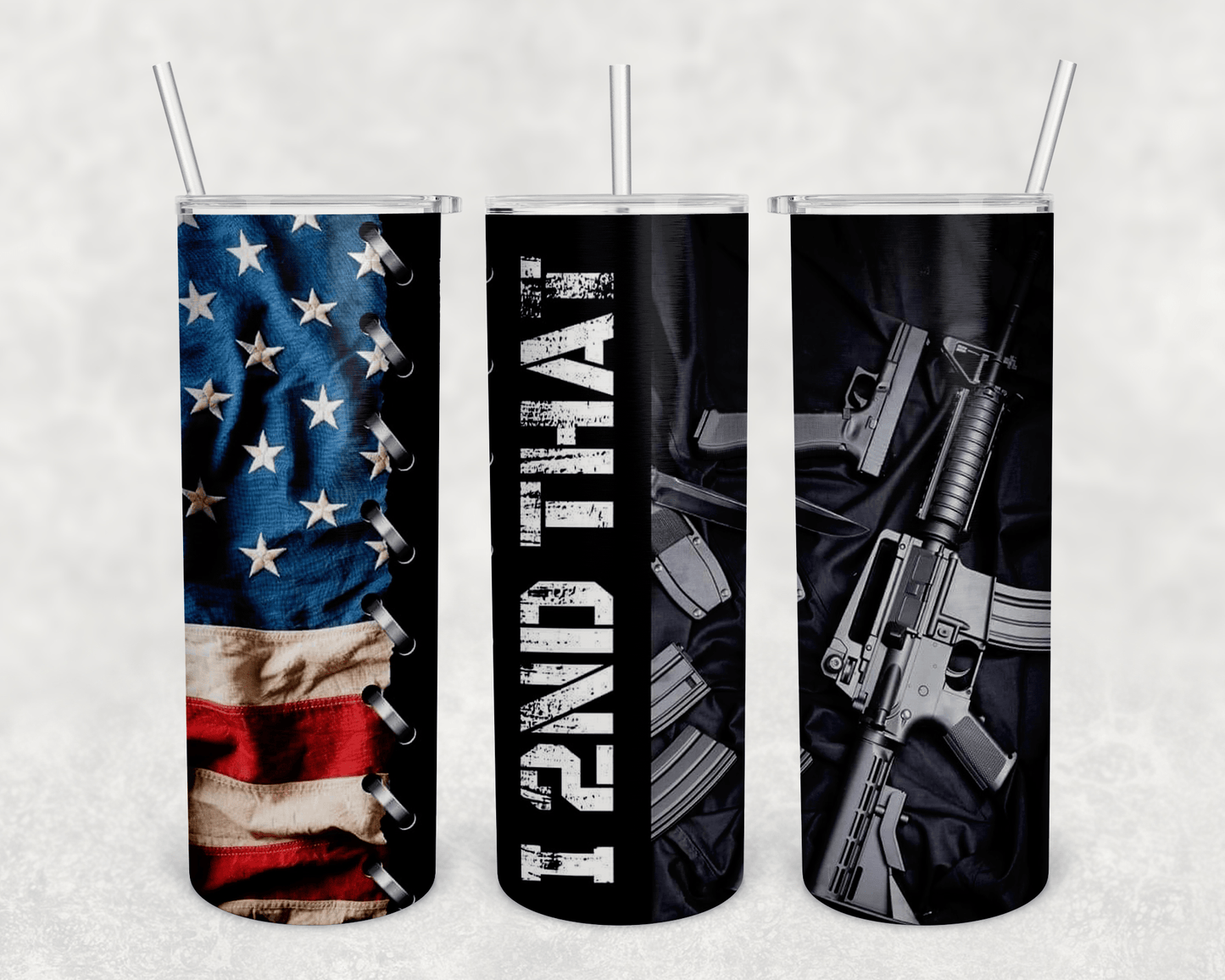 I 2nd That American Flag 20oz Skinny | Custom Tumbler Vinyl Chaos Design Co.