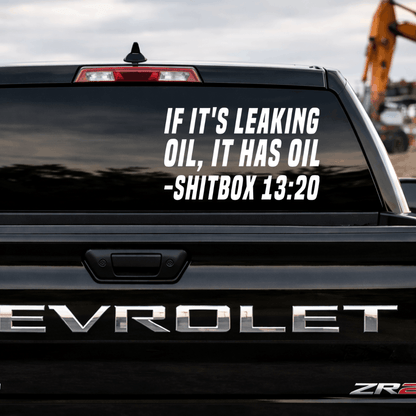 If it's leaking oil truck decal