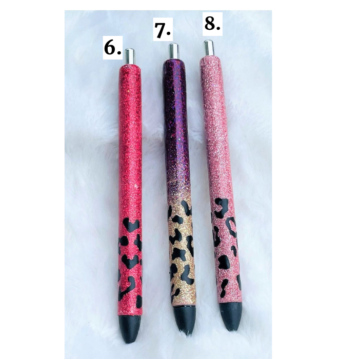 Leopard Print Glitter Pens - Personalized Pens – Vinyl Chaos Design Co.