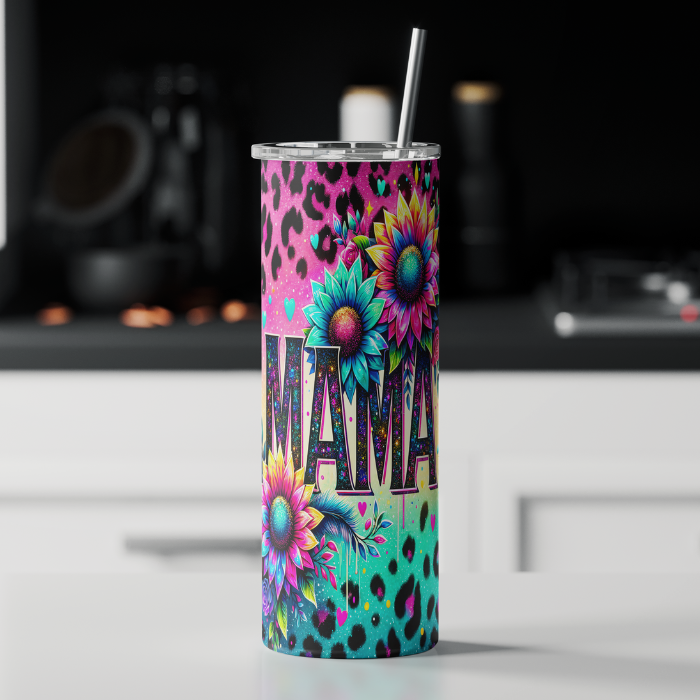 Neon Sunflower mom tumbler