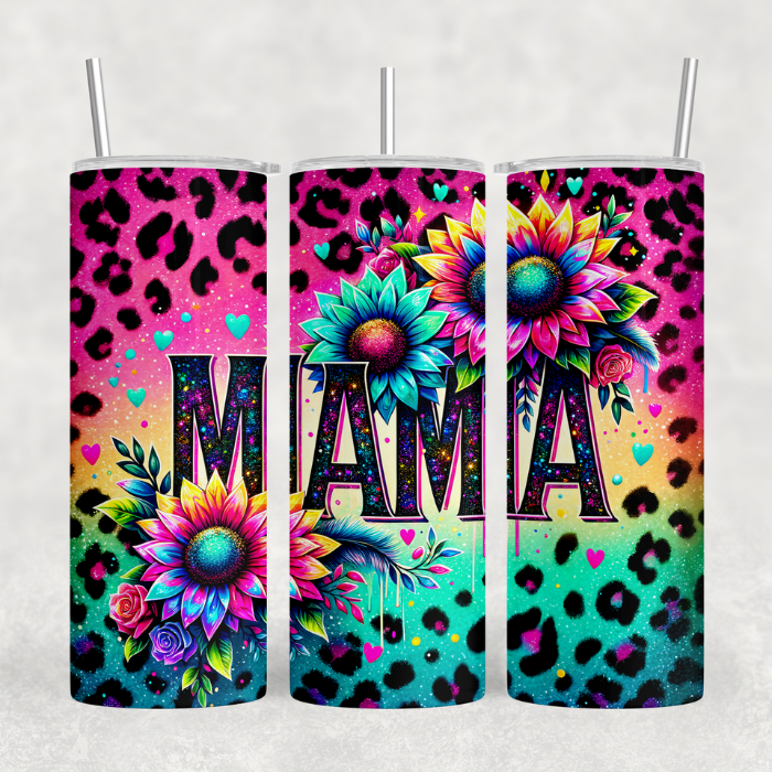 Colorful Leopard print mom tumbler