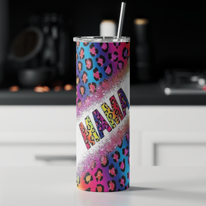 Mama Leopard Print Tumbler