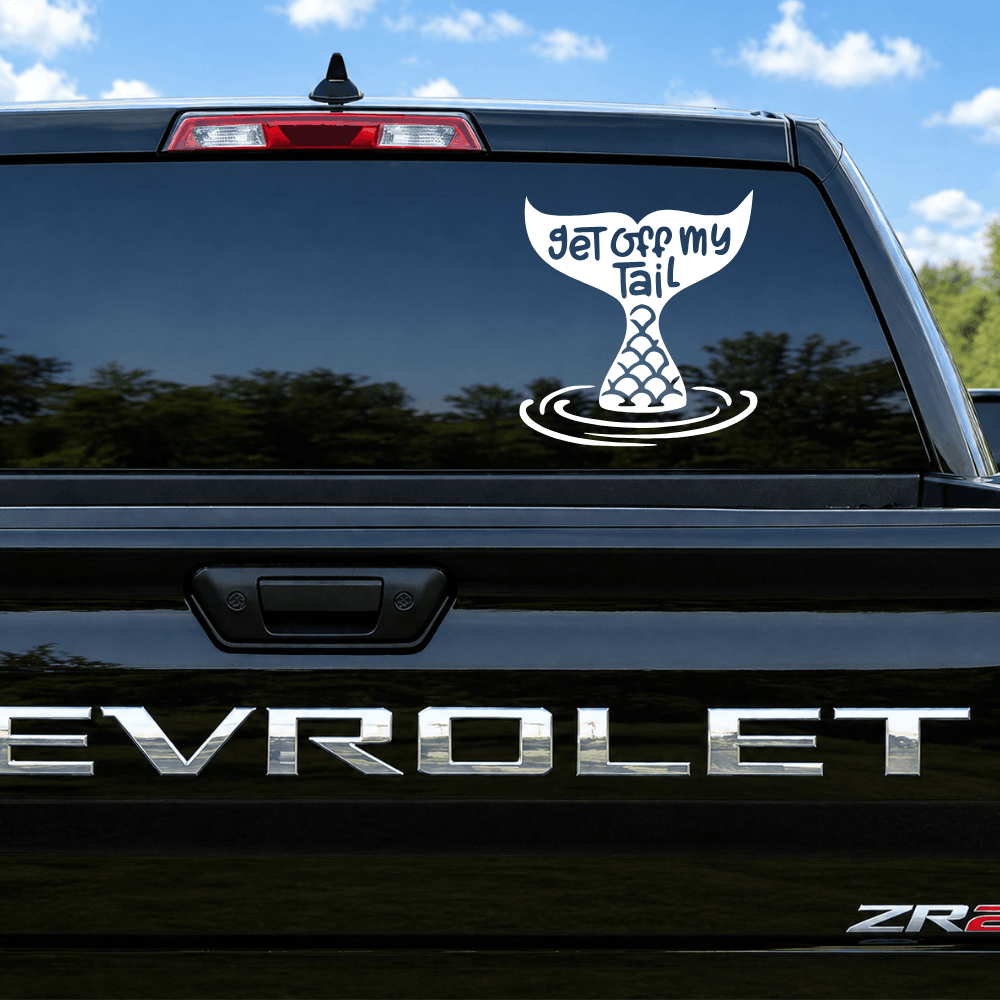 Mermaid Get Off My Tail Car Decal
