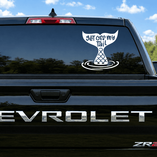 Mermaid Get Off My Tail Car Decal