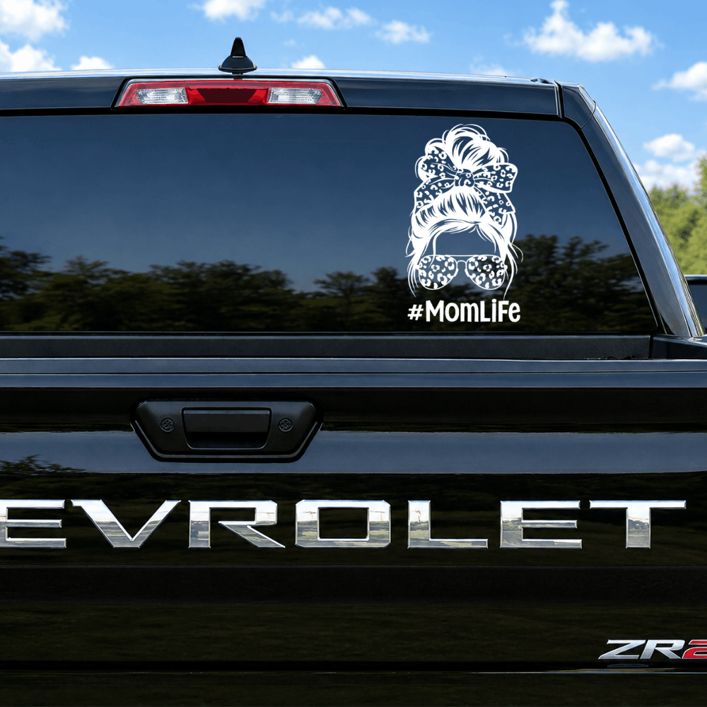 Messy Bun Mom ar Decal