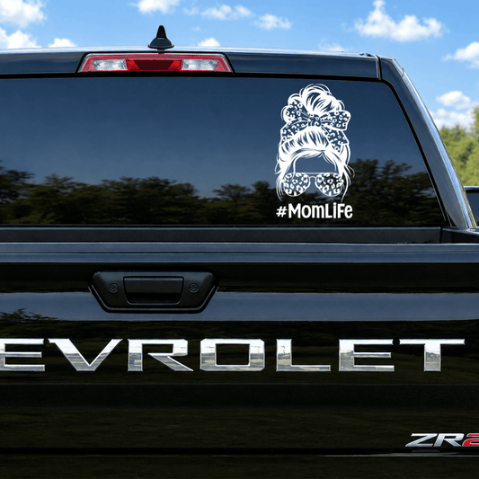 Messy Bun Mom ar Decal