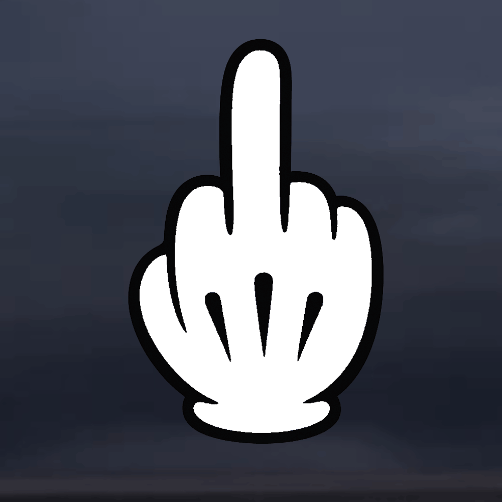 Cartoon Middle Finger Vinyl Decal
