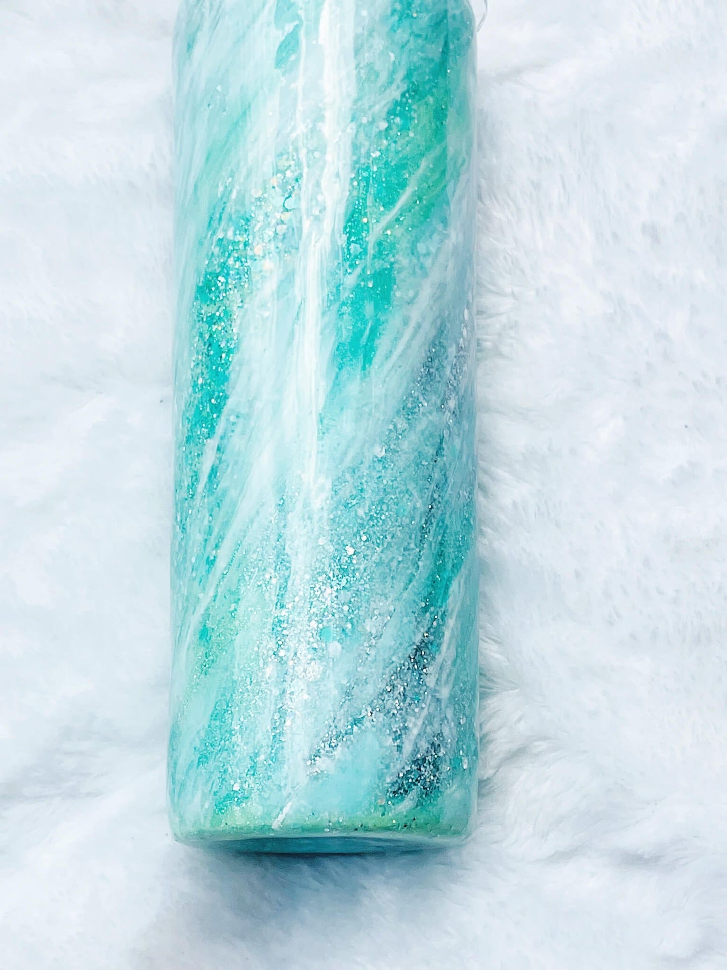 Mint Green Milky Way Glitter Tumbler | Personalized Tumblers Vinyl Chaos Design Co.