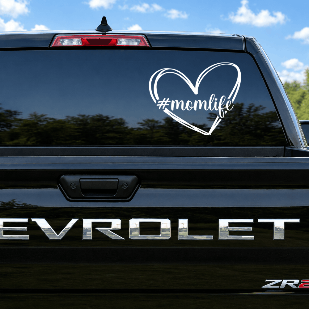 Heart Mom Life Car Sticker 