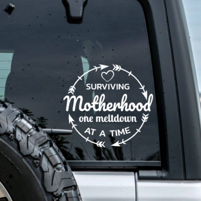 Motherhood Meltdown Car Decal Vinyl Chaos Design Co.