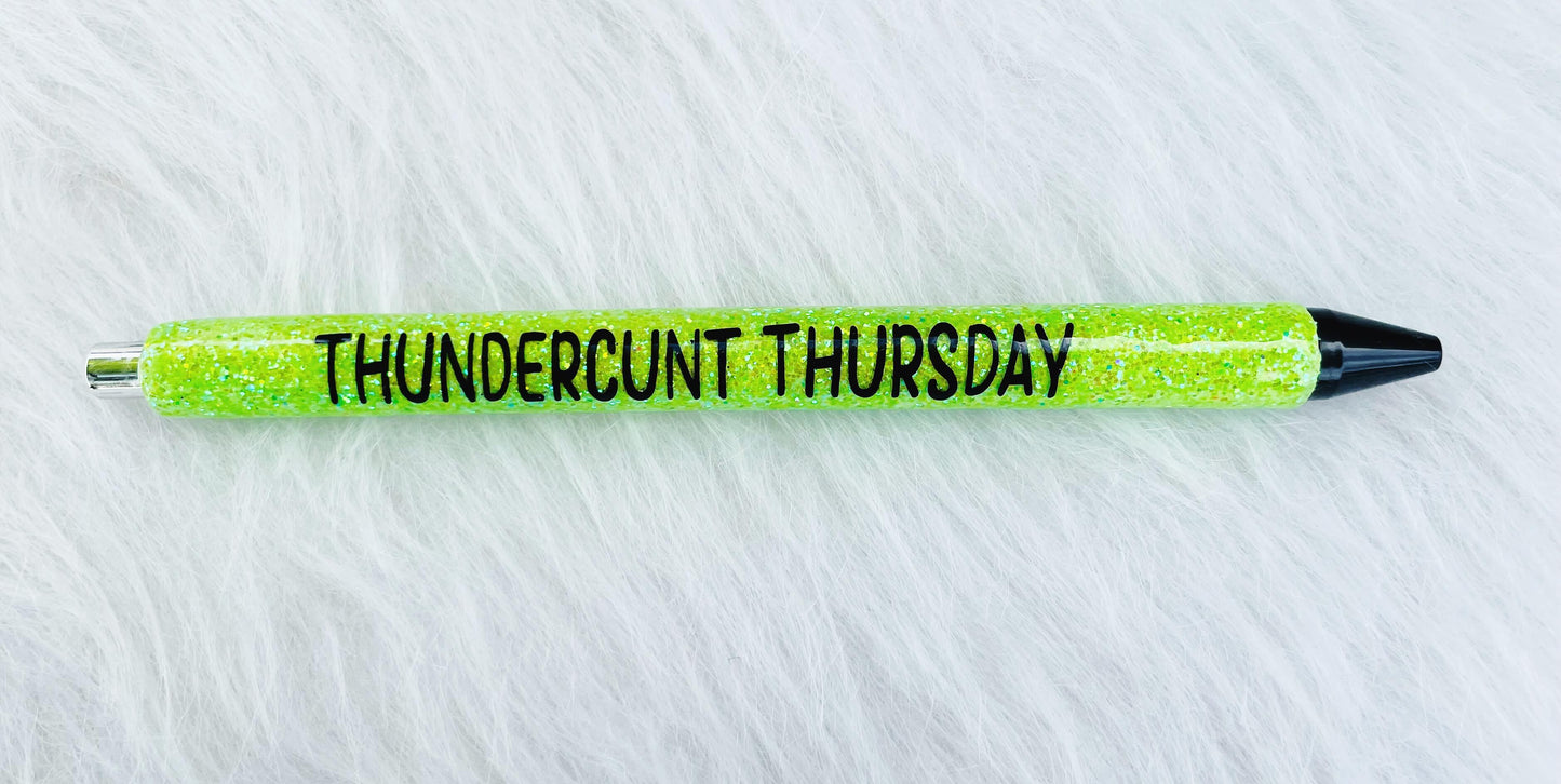 Neon Day Of The Week Glitter Pens | Epoxy Pens Vinyl Chaos Design Co.