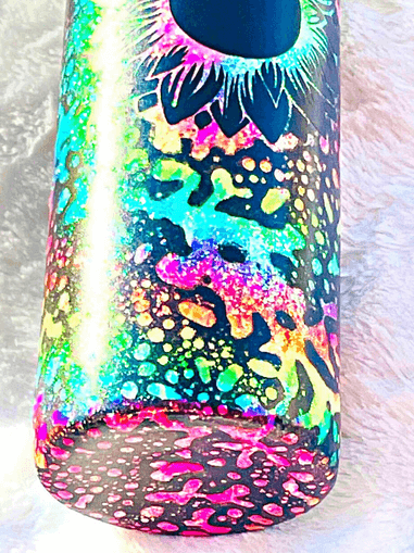 Hippie Soul Neon Color Flowers Custom Glitter Stainless Steel
