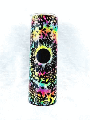 Neon Tie Dye Powerwash Glitter Tumbler | Personalized Tumblers Vinyl Chaos Design Co.