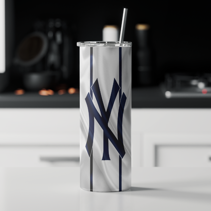 New York Yankees jersey-inspired 20oz skinny tumbler