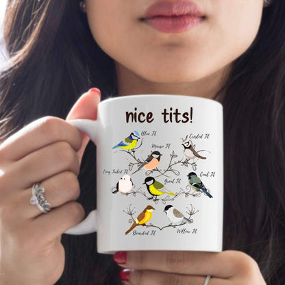 Nice Tits! Bird Coffee Mug | Custom Mugs Vinyl Chaos Design Co.