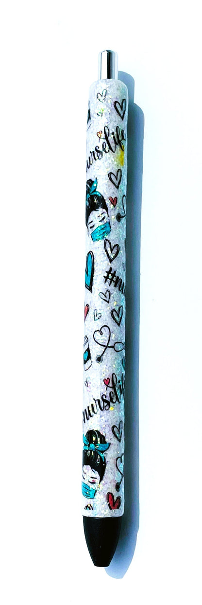 Nurse Glitter Pen | Epoxy Pens Vinyl Chaos Design Co.