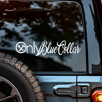 Rear Window Sticker Only Blue Collar