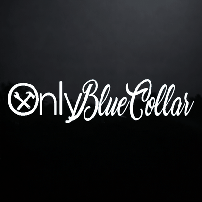 Only Blue Collar White Truck Window Sticker 