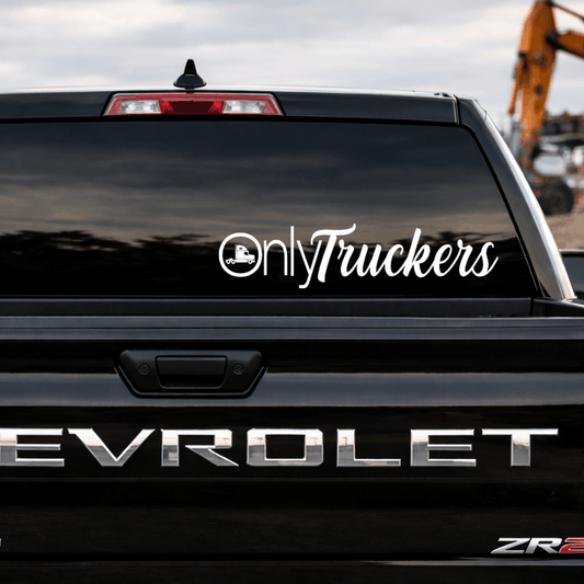 Chevrolet truck with 'Only Truckers' decal on the back window