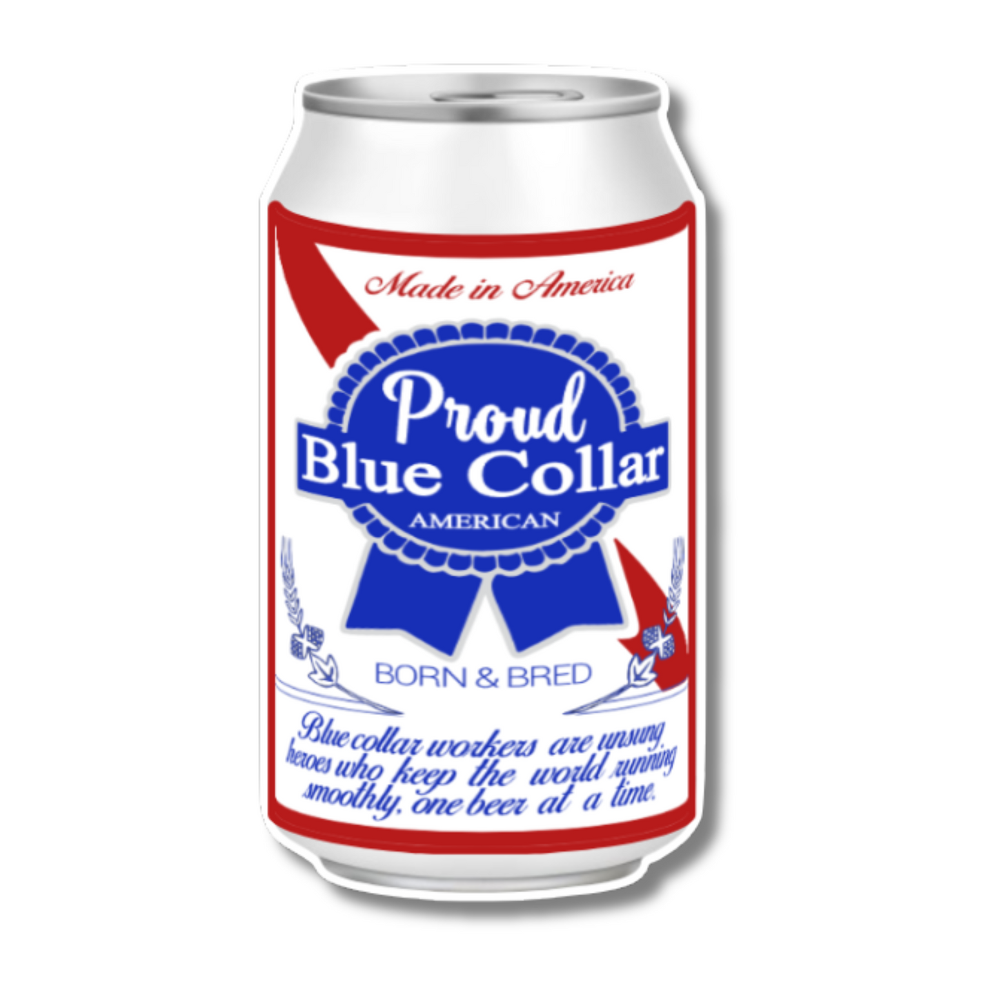 Proud Blue Collar Can Sticker - Hard Hat Stickers