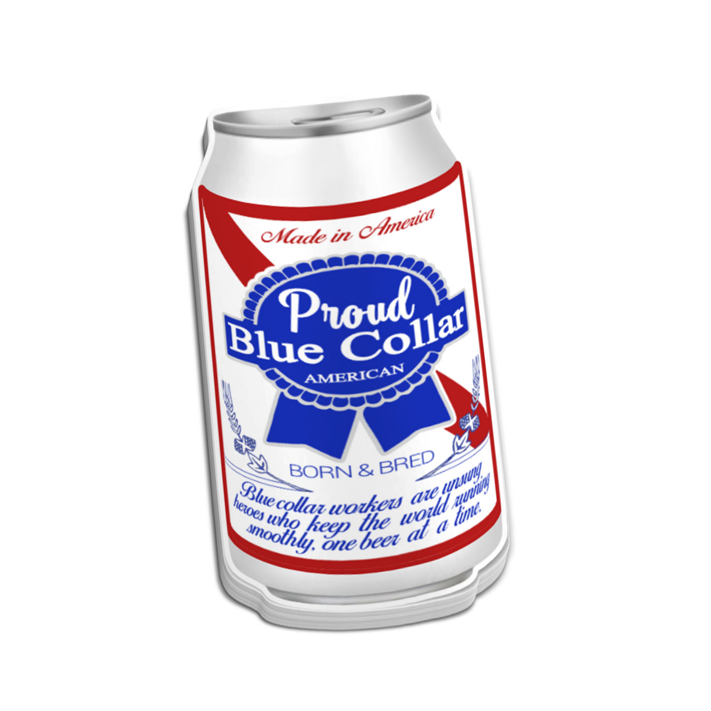 Proud Blue Collar Can Sticker - Hard Hat Stickers