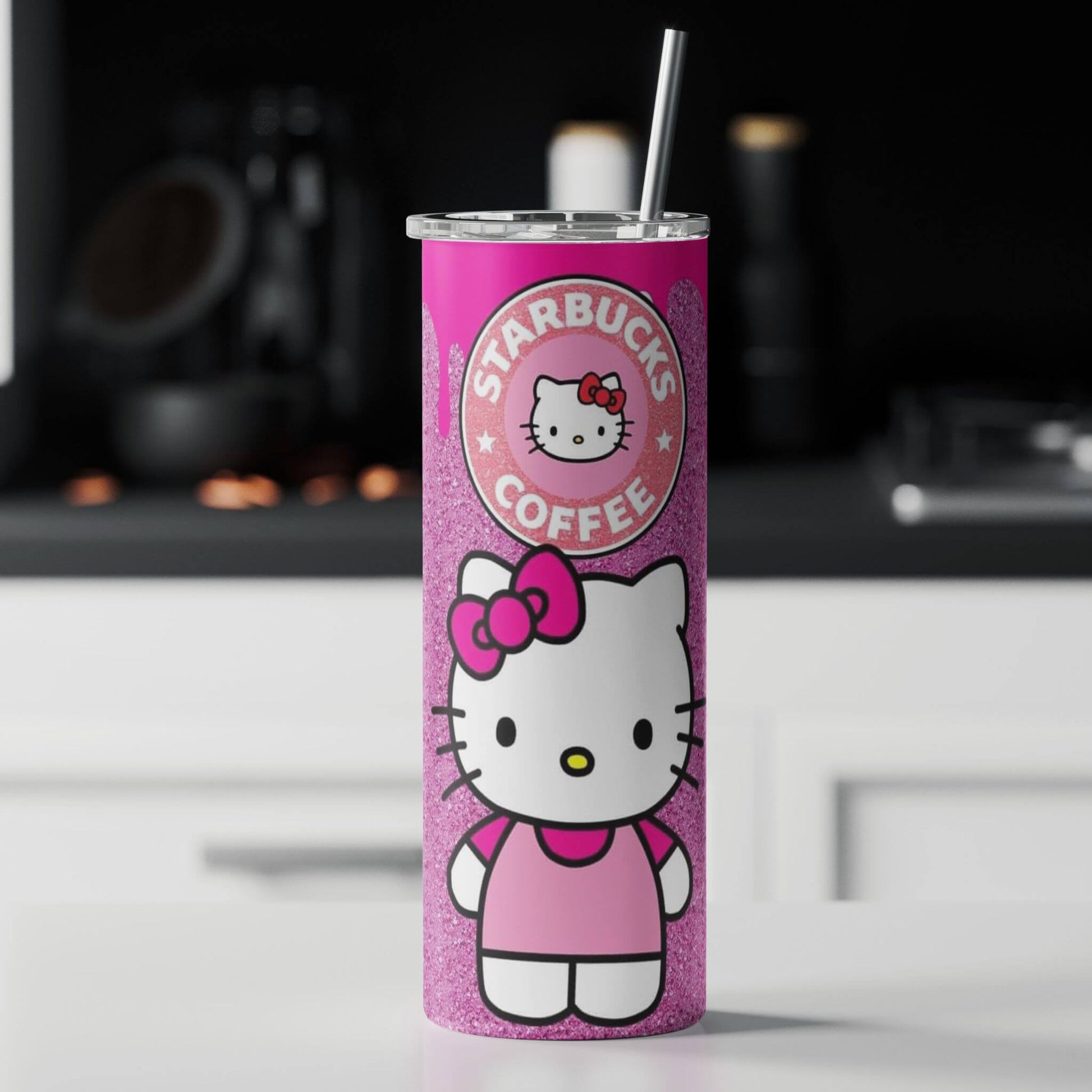 Pink Kitty Starbucks Tumbler - Sublimated Tumblers