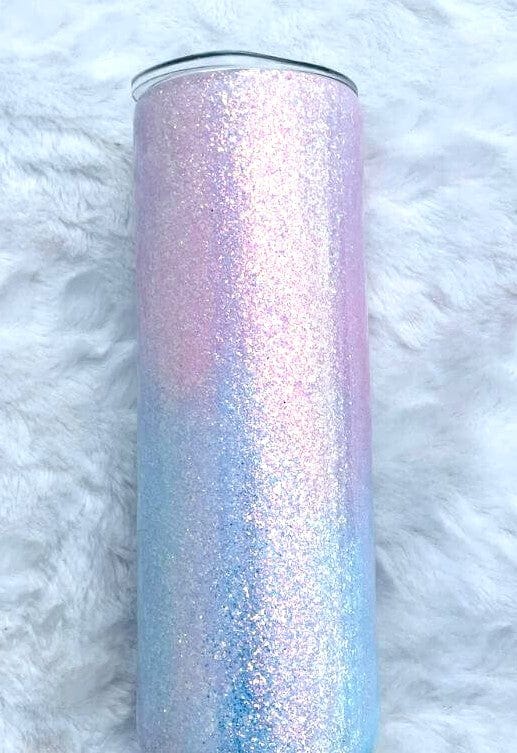 Pink and Blue Opal Glitter Tumbler | Personalized Tumblers Vinyl Chaos Design Co.