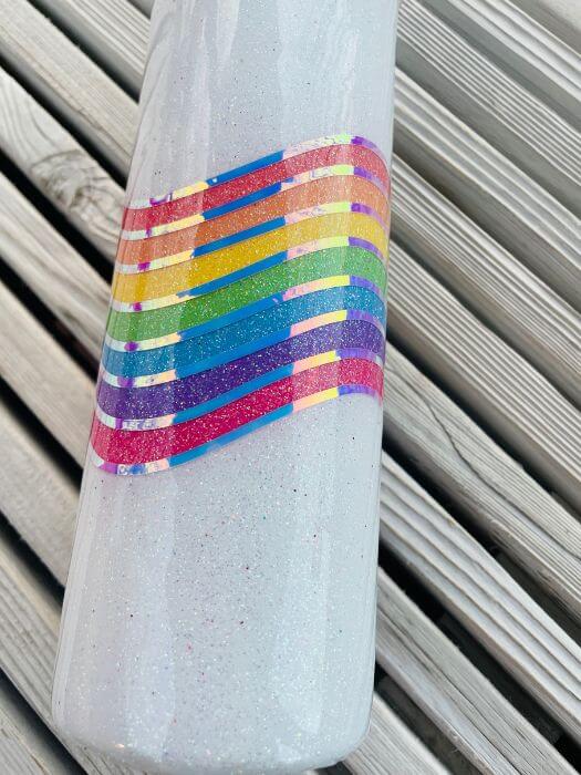 Rainbow Wave Glitter Tumbler | Personalized Tumblers Vinyl Chaos Design Co.