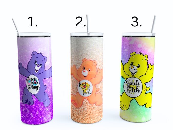 Swear Bears Glitter Tumblers - Personalized Tumbler – Vinyl Chaos Design Co.
