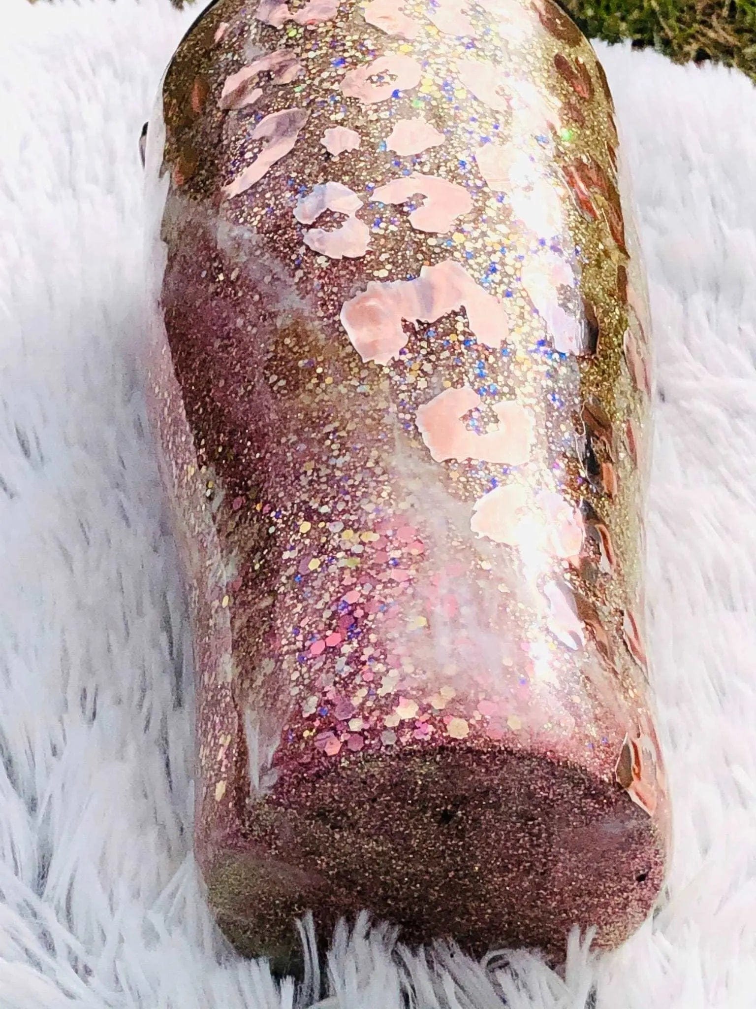 Rose & Gold Leopard Print Glitter Tumbler, Milky Way Tumbler