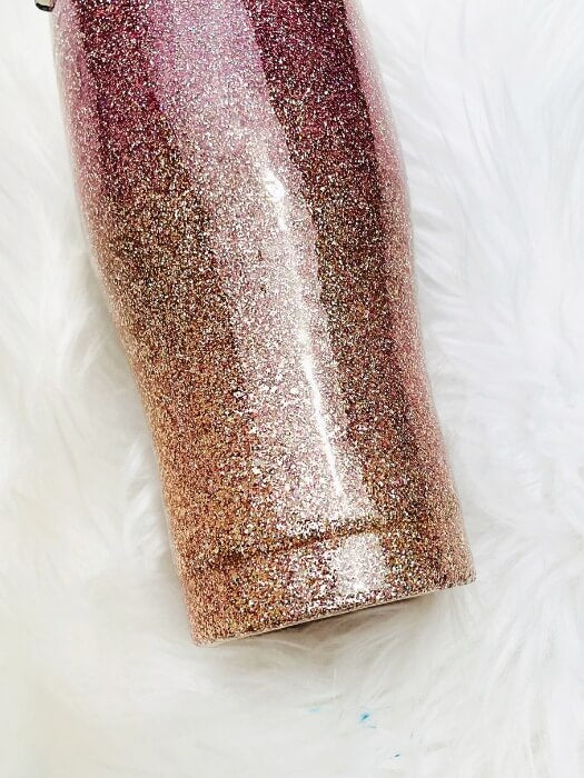Rose Gold Ombre Glitter Tumbler | Personalized Tumblers Vinyl Chaos Design Co.