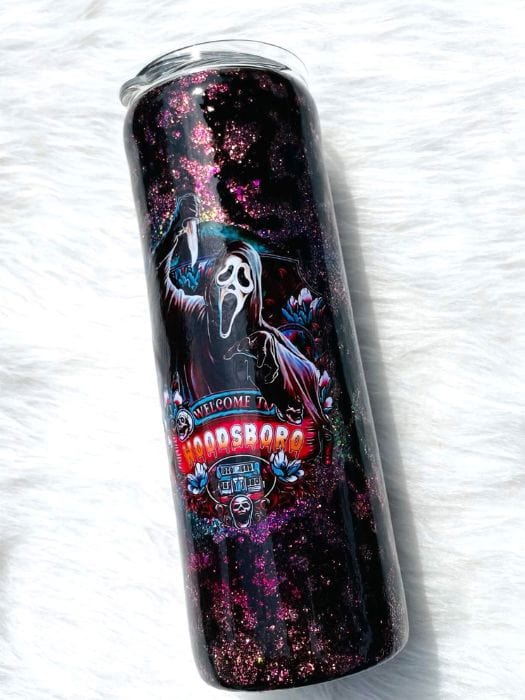 Scream Hoodsboro Horror Halloween Powerwash Glitter Tumbler Vinyl Chaos Design Co.