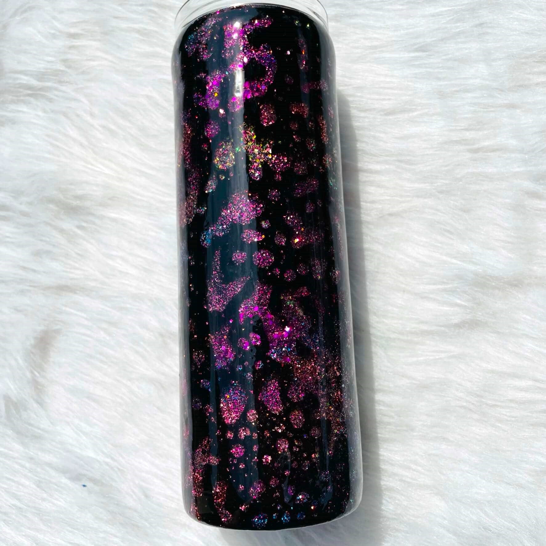 Glitter tumbler, stainless steel tumbler, epoxy tumbler, custom buy tumbler, halloween tumbler, black glitter tumbler,