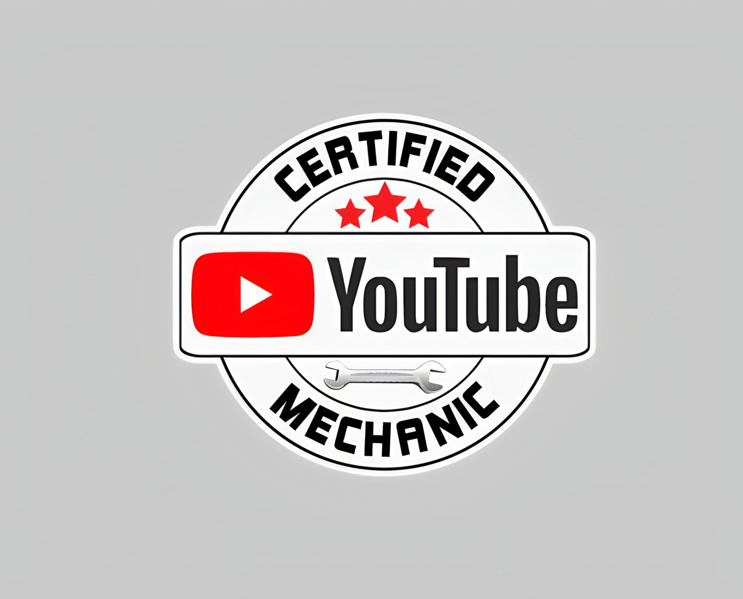Certified YouTube Mechanic Sticker - Hard Hat Stickers