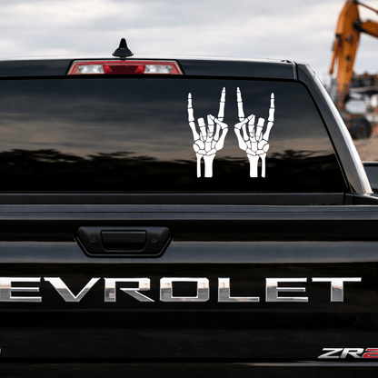 Skeleton Rock On Truck Decal