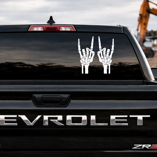 Skeleton Rock On Truck Decal