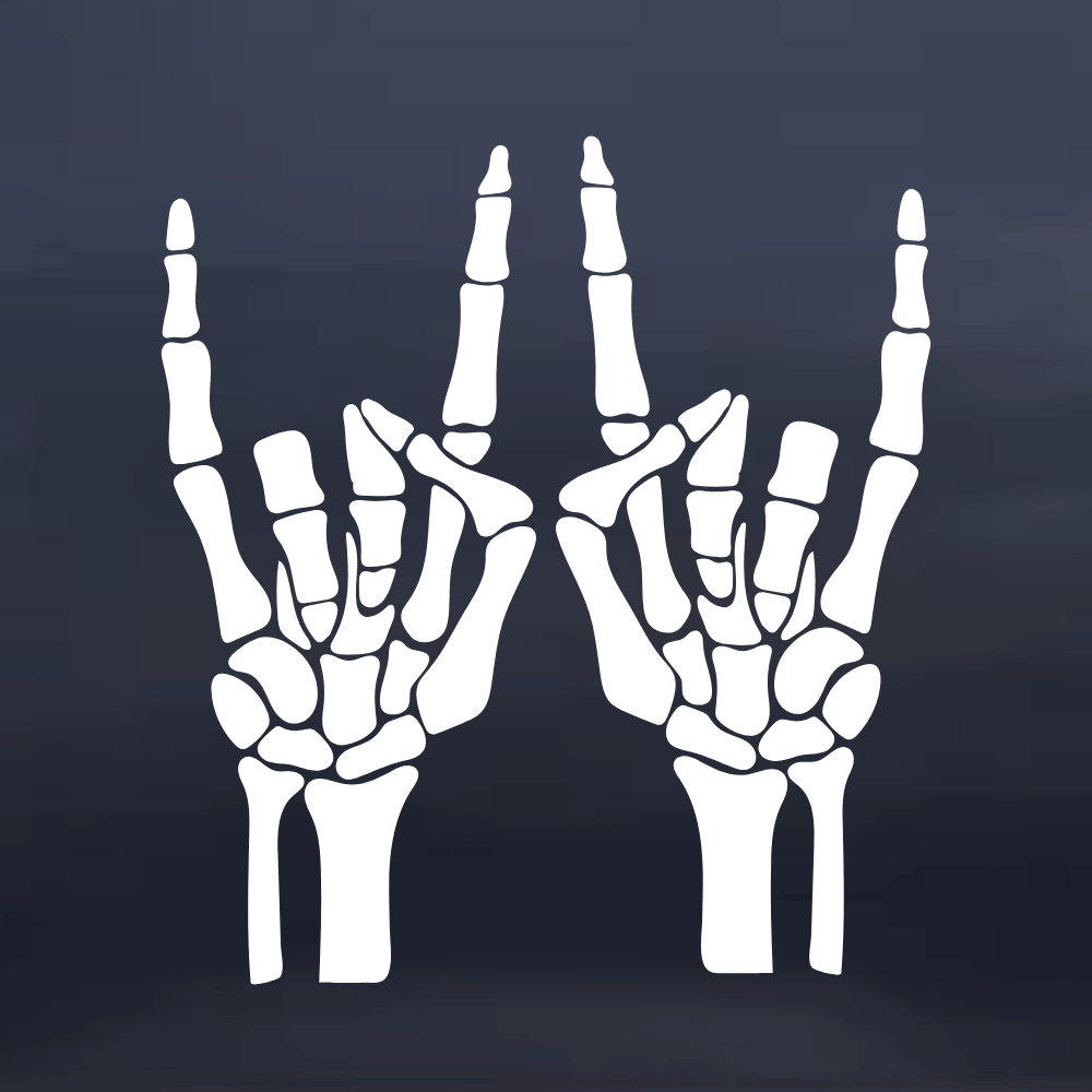 Skeleton Rock On Vinyl Decal