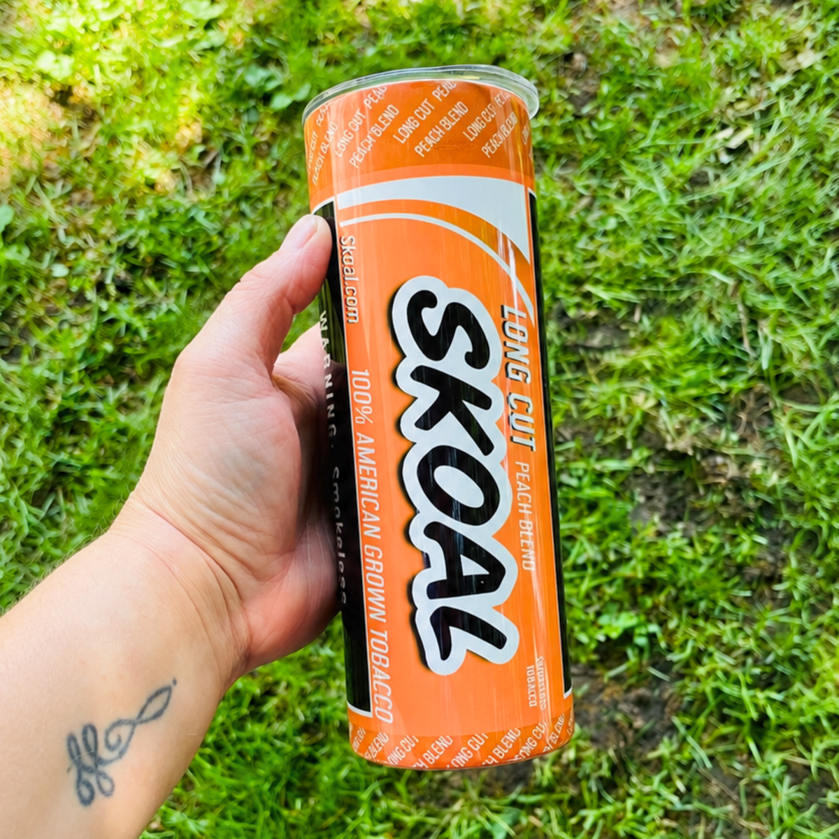 Skoal Peach Chew Can Tumbler