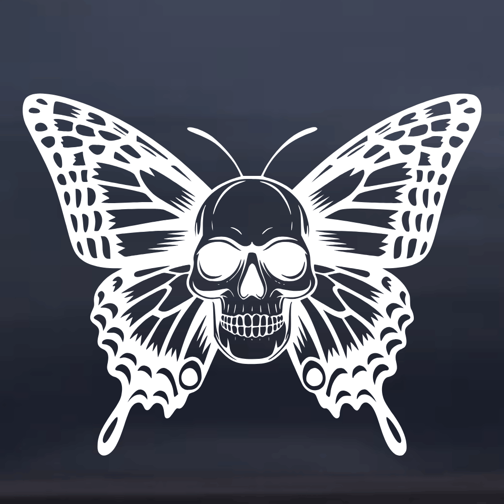 Skull Butterfly Window Decal