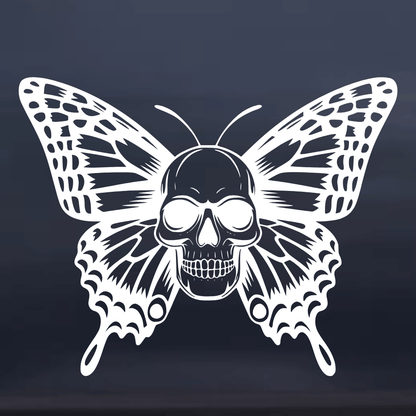 Skull Butterfly Window Decal