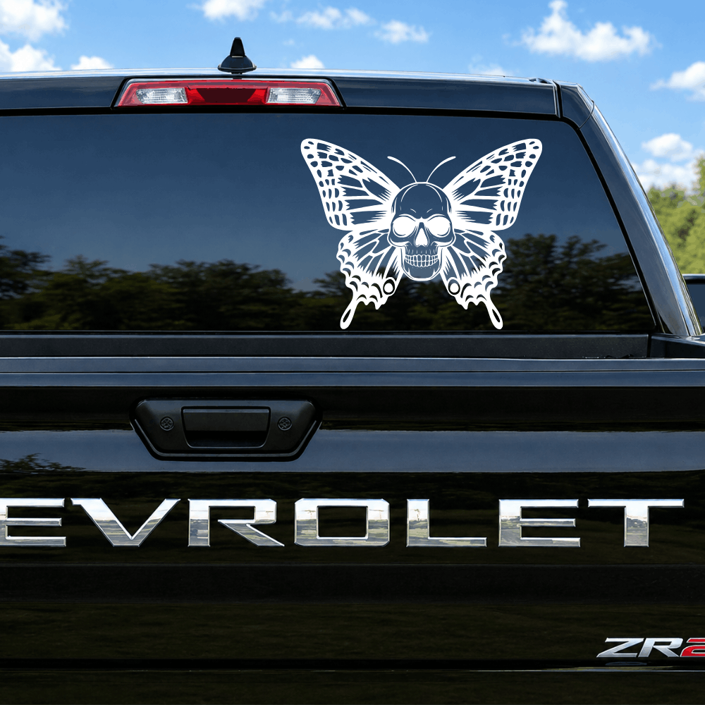 Skull Butterfly Car Decal