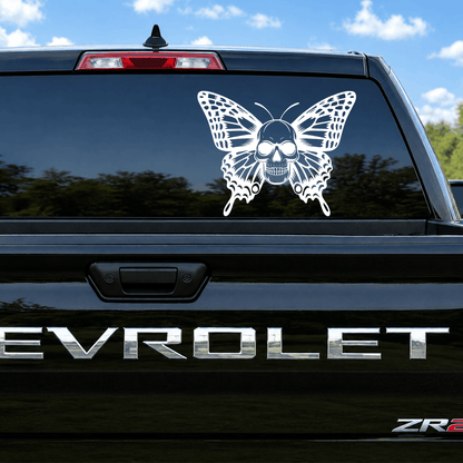 Skull Butterfly Car Decal