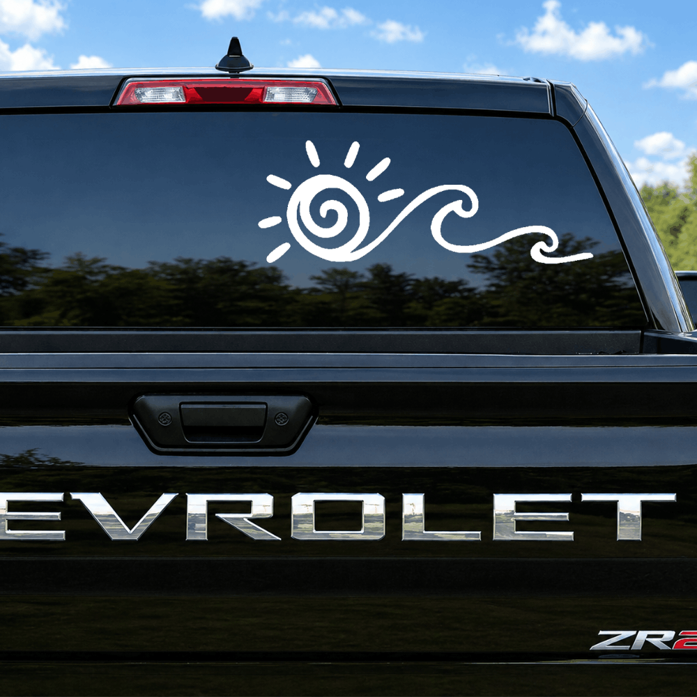 Sun and Ocean Car Decal