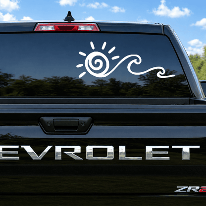 Sun and Ocean Car Decal