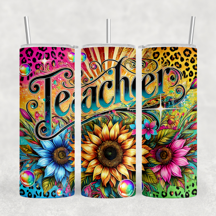 Sunflower teacher tumbler